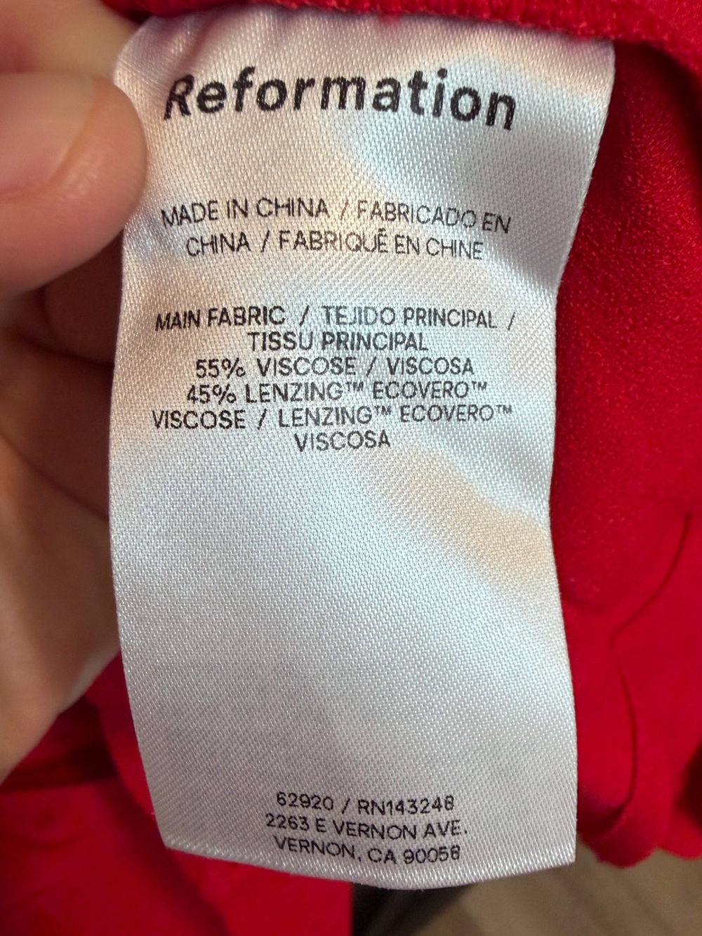 NWT Reformation Bryson Dress in Cherry Red, Size 6 - Picture 15 of 15